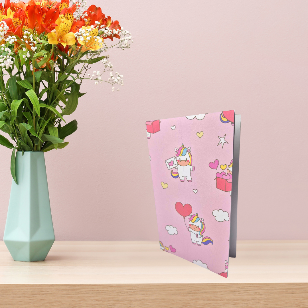 Unicorn love notebook | A5 paperback | 30 plain pages