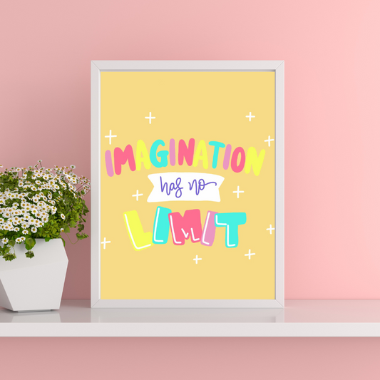 Imagination has no limits | A4 art print | Uplifting quote