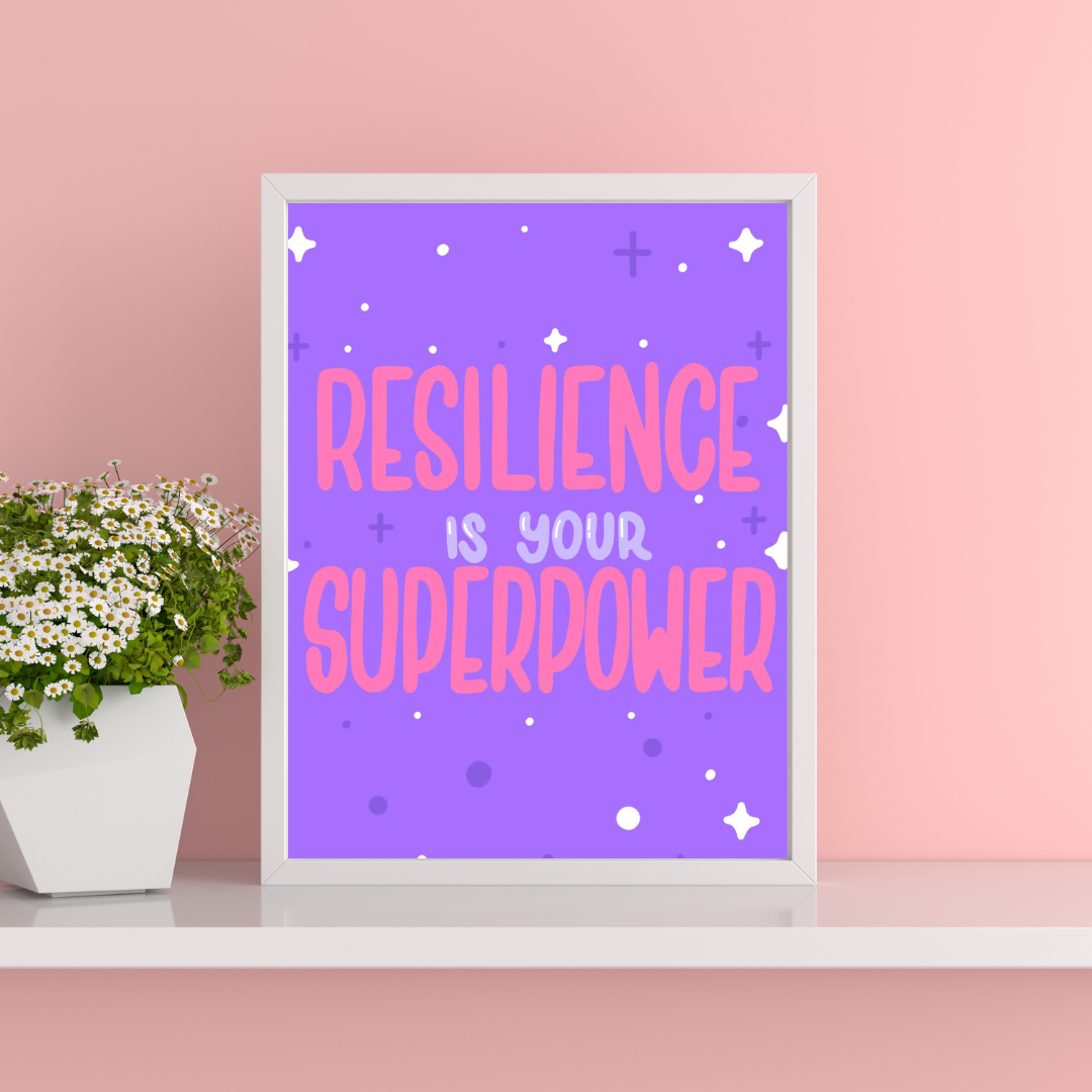 Resilience is your superpower | A4 art print | Motivational quote